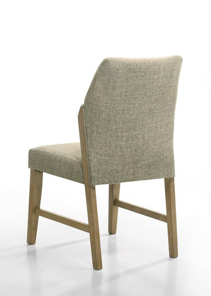 Lilola Home - Eden Set of 2 Beige Linen Dining Chair with Rustic Oak Finish Legs - 30045-C veiw 5
