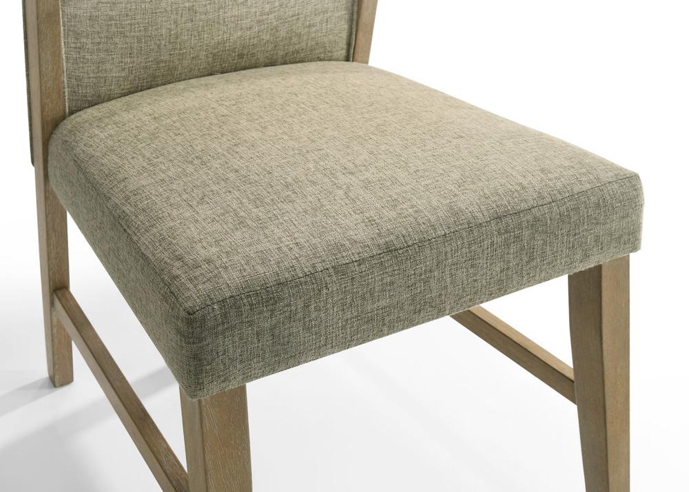 Lilola Home - Eden Set of 2 Beige Linen Dining Chair with Rustic Oak Finish Legs - 30045-C veiw 6
