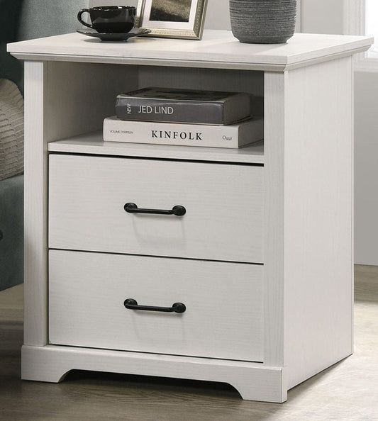 Lilola Home - Elara 22"W White 2-Drawer Nightstand Bedside Table with USB charging  Ports - 58905NS view 1