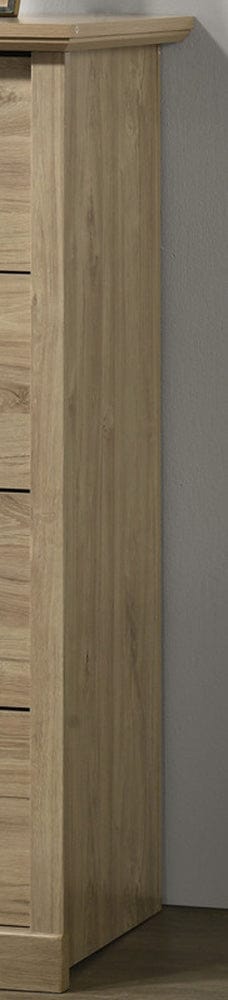 Lilola Home - Elara 32"W Light Oak Finish 4-Drawer Chest with Black Handles - 58906CH view 3