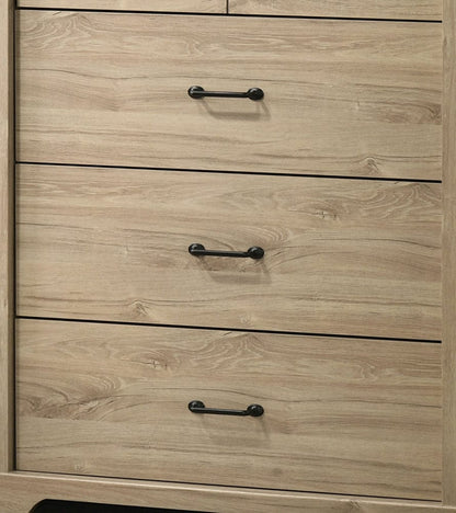 Lilola Home - Elara 32"W Light Oak Finish 4-Drawer Chest with Black Handles - 58906CH view 6