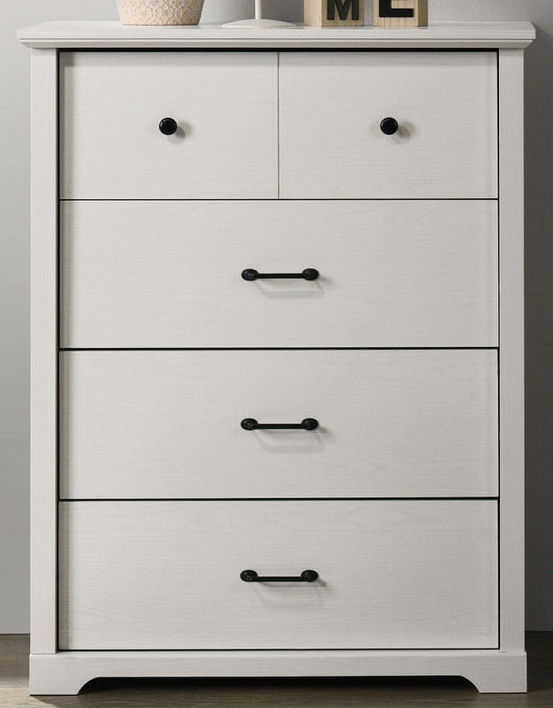 Lilola Home - Elara 32"W White 4-Drawer Chest with Black Handles - 58905CH view 2