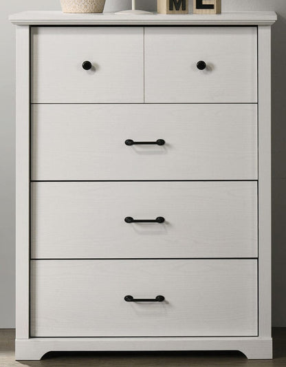 Lilola Home - Elara 32"W White 4-Drawer Chest with Black Handles - 58905CH view 2