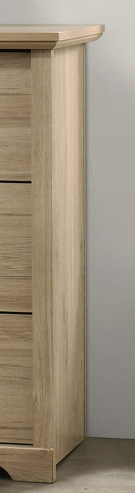 Lilola Home - Elara 57"W Light Oak Finish 6-Drawer Dresser with Black Handles - 58906DR view 3