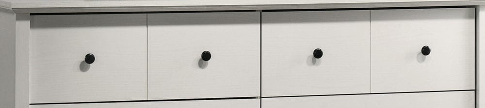 Lilola Home - Elara 57"W White 6-Drawer Dresser with Black Handles - 58905DR view 5