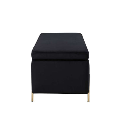 Lilola Home - Emma Black Velvet Storage Bench with Metal Legs - 88884 veiw 5