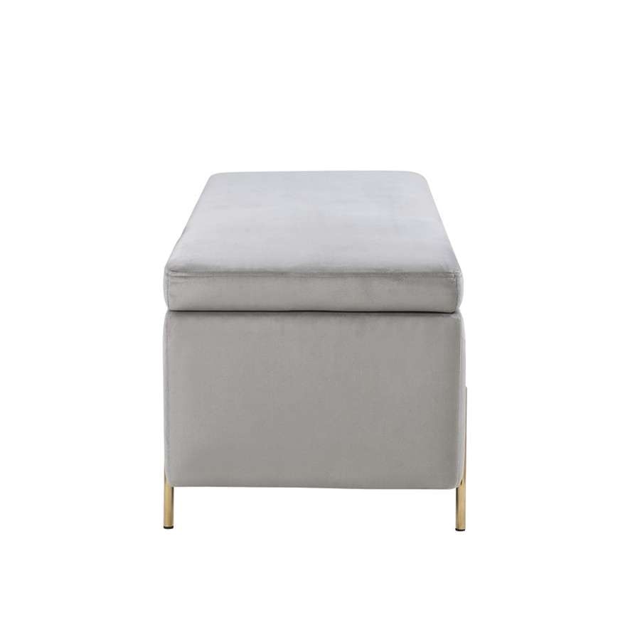 Lilola Home - Emma Gray Velvet Storage Bench with Metal Legs - 88885 veiw 5