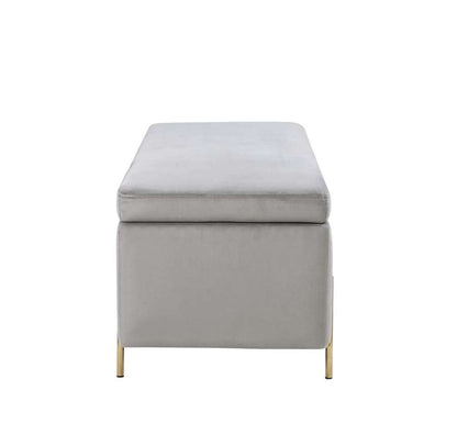 Lilola Home - Emma Gray Velvet Storage Bench with Metal Legs - 88885 veiw 5