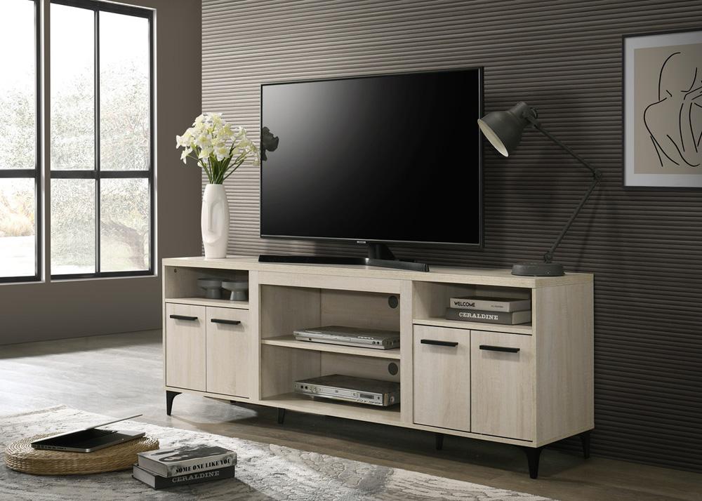 Lilola Home - Evander 70inW Oak Finish 4-Door TV Stand-97033 veiw 5