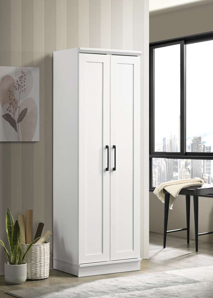 Lilola Home - Evelyn White Sleek Storage Cabinet with Framed Panel Design  - 96002 veiw 1