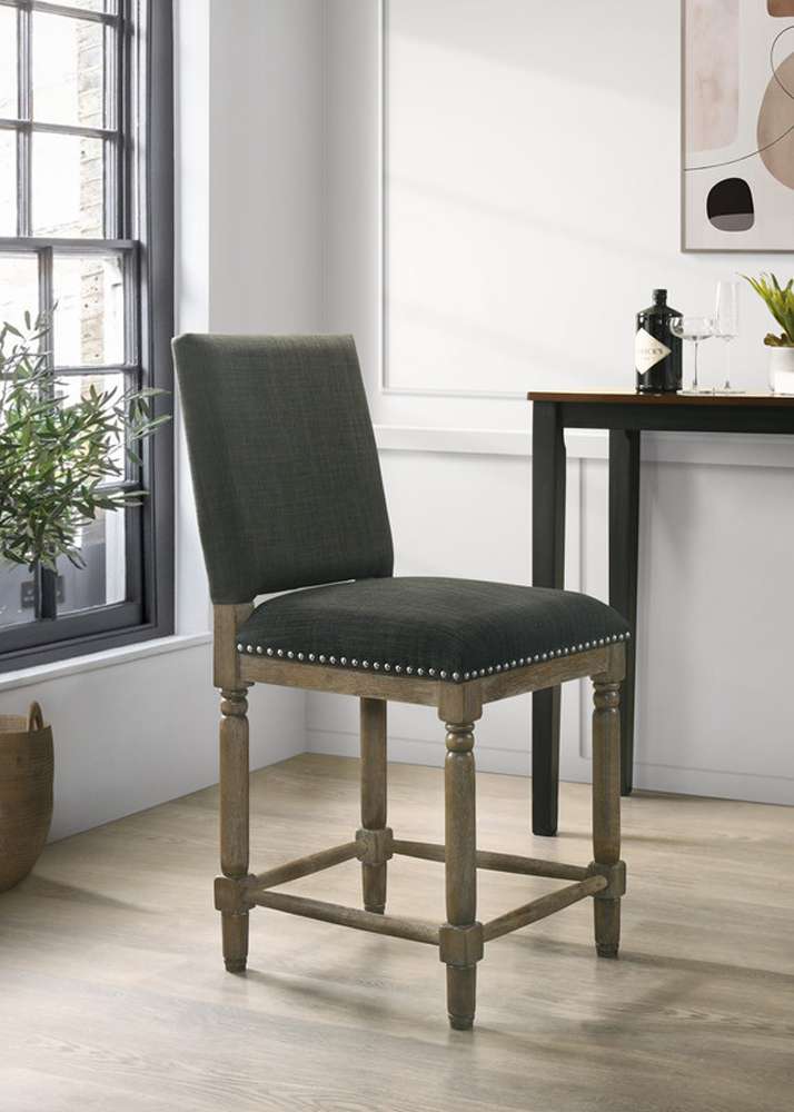 Lilola Home - Everton - Gray Fabric Counter Height Chair with Nailhead Trim - 30517 veiw 1