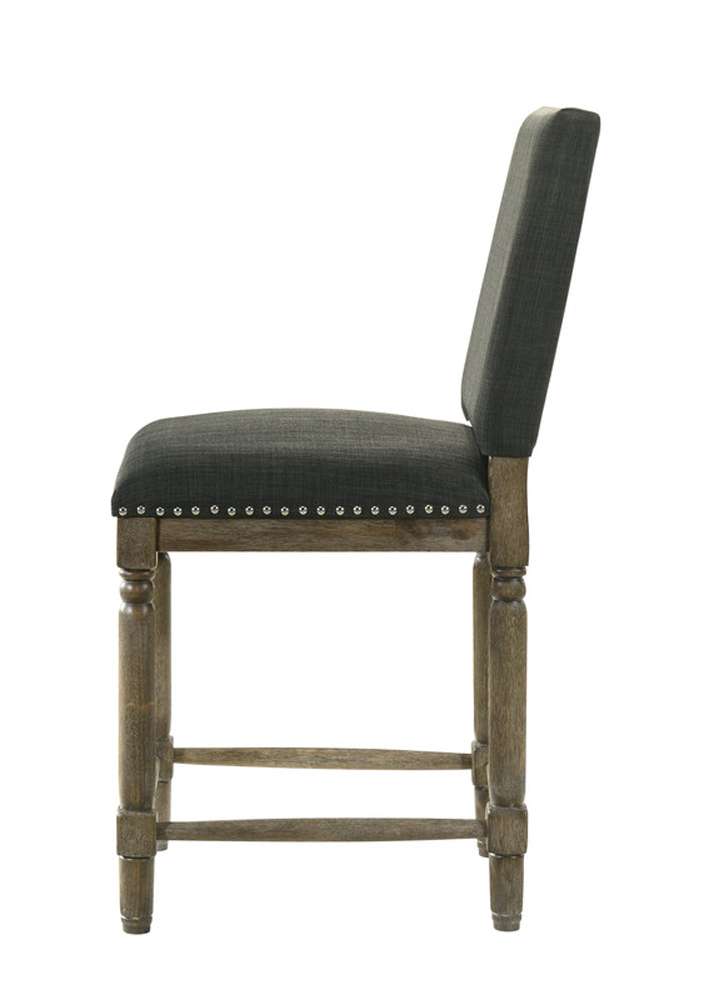 Lilola Home - Everton - Gray Fabric Counter Height Chair with Nailhead Trim - 30517 veiw 4