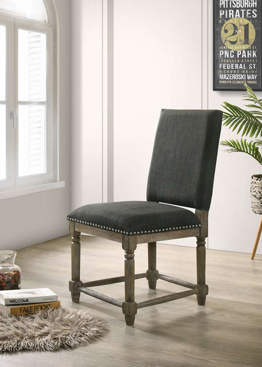 Lilola Home - Everton - Gray Fabric Dining Chair with Nailhead Trim (Set of 2) - 30518 veiw 1