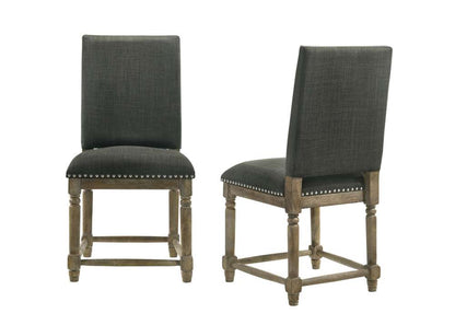 Lilola Home - Everton - Gray Fabric Dining Chair with Nailhead Trim (Set of 2) - 30518 veiw 2