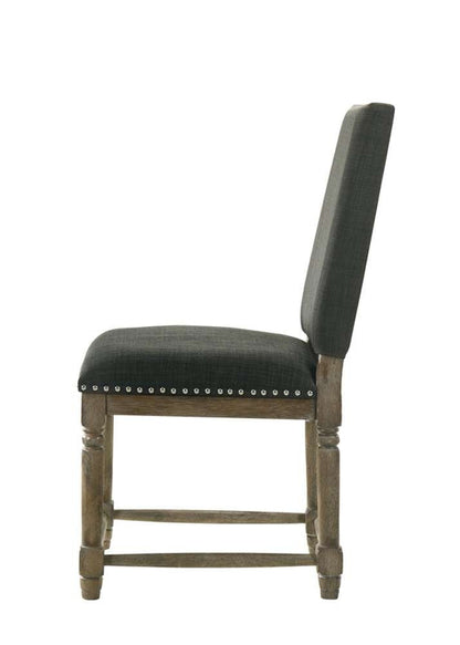 Lilola Home - Everton - Gray Fabric Dining Chair with Nailhead Trim (Set of 2) - 30518 veiw 3