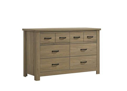 Lilola Home Finn Coffee Gray Oak Finish Dresser with 6 Drawers and Black Handles - 58900DR veiw 2