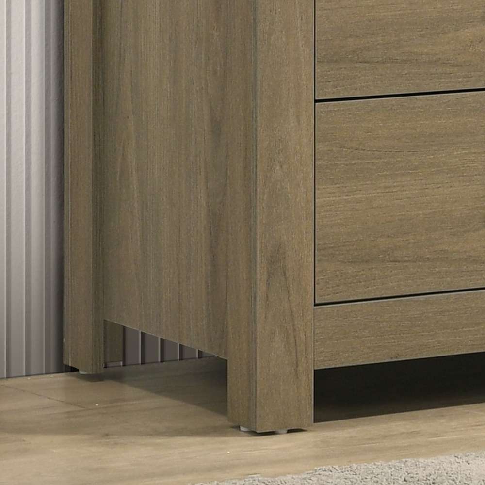 Lilola Home Finn Coffee Gray Oak Finish Dresser with 6 Drawers and Black Handles - 58900DR veiw 3