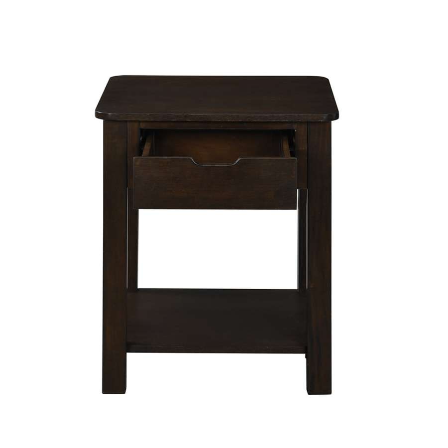 Lilola Home - Flora Dark Brown MDF End Table with Drawer - 98007 veiw 4