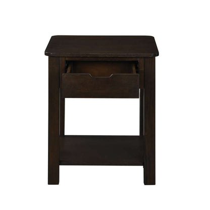 Lilola Home - Flora Dark Brown MDF End Table with Drawer - 98007 veiw 4