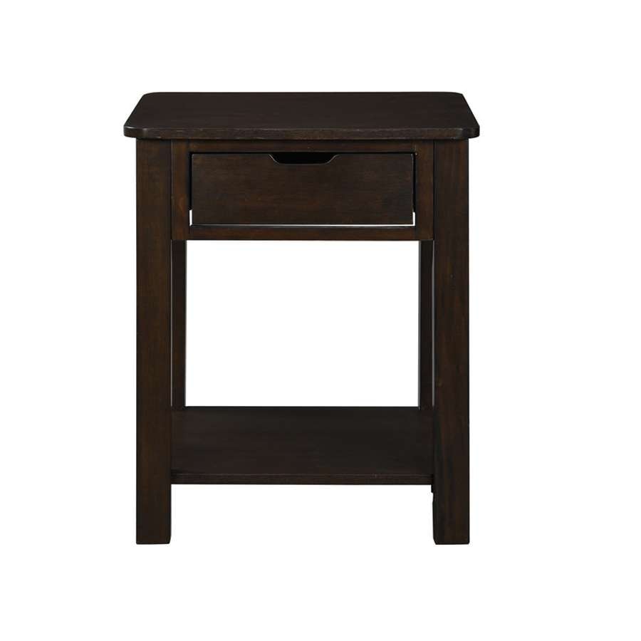 Lilola Home - Flora Dark Brown MDF End Table with Drawer - 98007 veiw 5