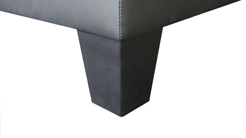 Lilola Home - Genesis 85inW Black PVC Fabric Sofa with LED Lights, USB Charger, Storage Console, Cupholders, Tufted Cushions-84513-1 veiw 6