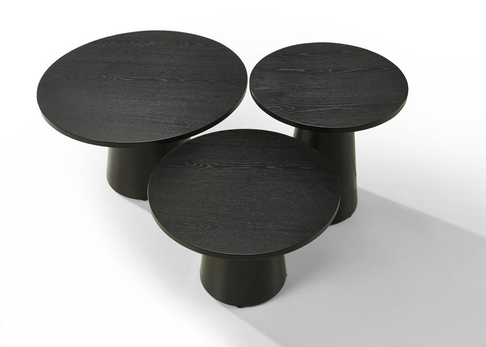 Lilola Home - Grantham Black 3Pc Coffee, End, & Console Occasional Table Set with Pedestal Base - 798044-SET veiw 2
