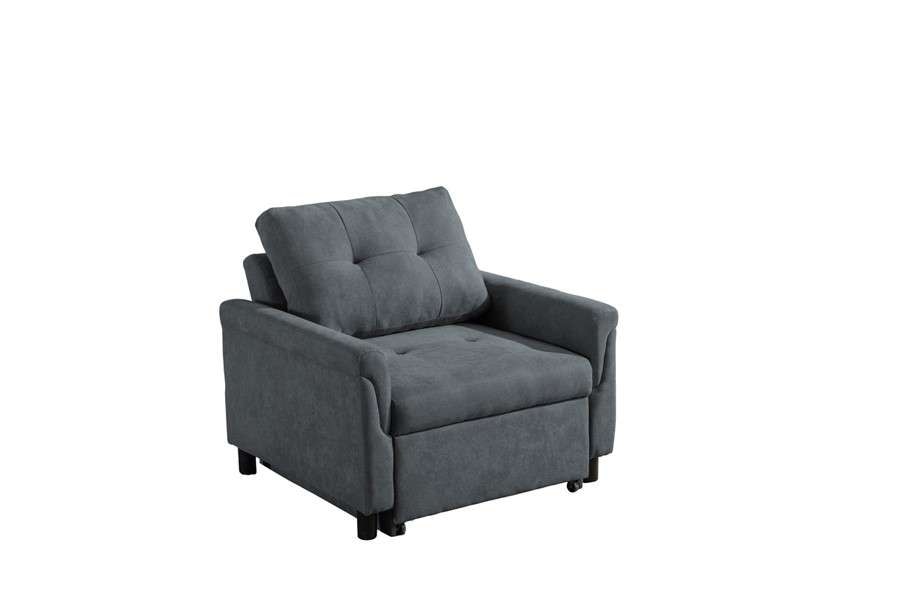 Lilola Home - Hannah Dark Gray Woven Convertible Armchair - 81361 veiw 1