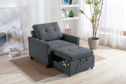 Lilola Home - Hannah Dark Gray Woven Convertible Armchair - 81361 veiw 2