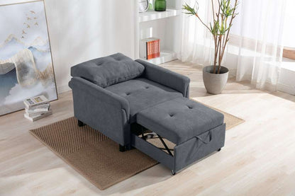 Lilola Home - Hannah Dark Gray Woven Convertible Armchair - 81361 veiw 3