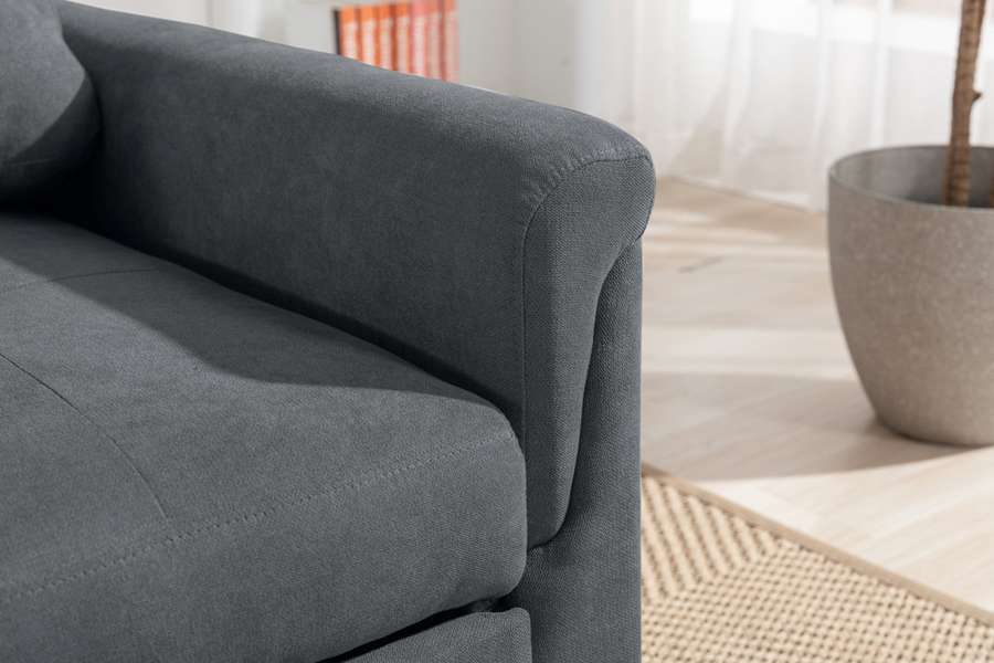 Lilola Home - Hannah Dark Gray Woven Convertible Armchair - 81361 veiw 4