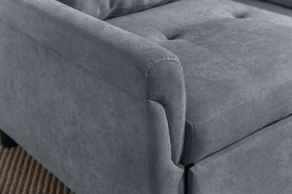 Lilola Home - Hannah Dark Gray Woven Convertible Armchair - 81361 veiw 5