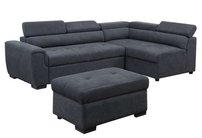Lilola Home - Haris Dark Gray Fabric Sleeper Sofa Sectional with Adjustable Headrest and Storage Ottoman - 89138 veiw 2