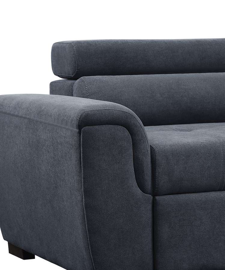 Lilola Home - Haris Dark Gray Fabric Sleeper Sofa Sectional with Adjustable Headrest and Storage Ottoman - 89138 veiw 3
