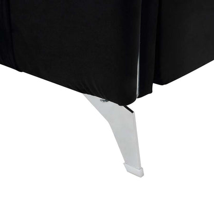 Lilola Home - Hathaway Black Velvet Modern Chic Accent Armchair - 89726-C veiw 5