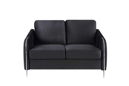 Lilola Home - Hathaway Black Velvet Modern Chic Loveseat Couch - 89726-L veiw 3