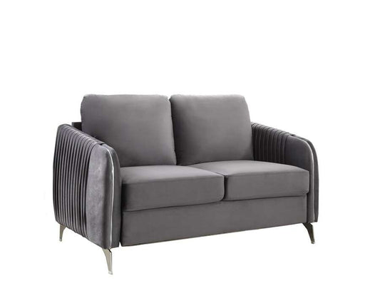 Lilola Home - Hathaway Gray Velvet Modern Chic Loveseat Couch - 89725-L veiw 2