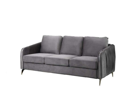Lilola Home - Hathaway Gray Velvet Modern Chic Sofa Couch - 89725-S veiw 1