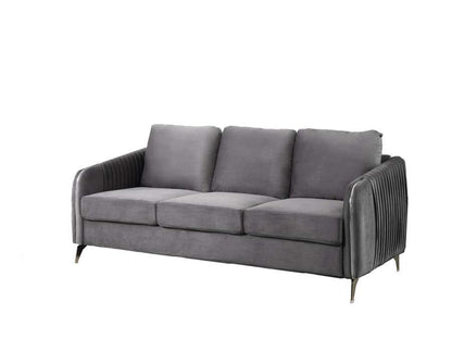 Lilola Home - Hathaway Gray Velvet Modern Chic Sofa Couch - 89725-S veiw 2