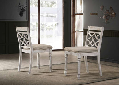 Lilola Home Havanna (Set of 2) Off White 19in Wide Contemporary Fabric Chair with Cushion - 30001-C veiw 1