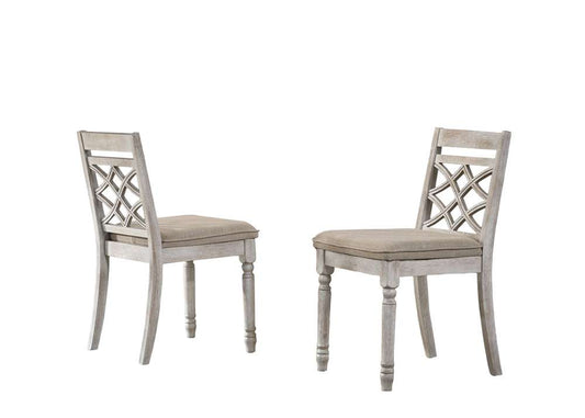 Lilola Home Havanna (Set of 2) Off White 19in Wide Contemporary Fabric Chair with Cushion - 30001-C veiw 2
