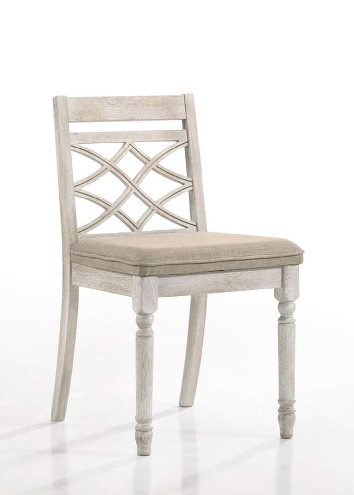 Lilola Home Havanna (Set of 2) Off White 19in Wide Contemporary Fabric Chair with Cushion - 30001-C veiw 3