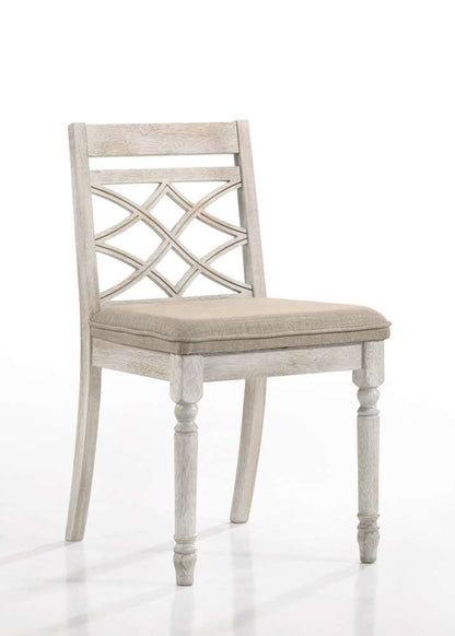 Lilola Home Havanna (Set of 2) Off White 19in Wide Contemporary Fabric Chair with Cushion - 30001-C veiw 3