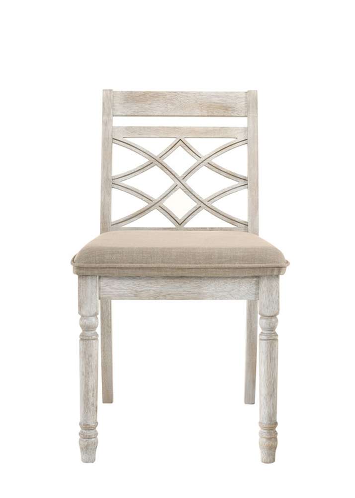 Lilola Home Havanna (Set of 2) Off White 19in Wide Contemporary Fabric Chair with Cushion - 30001-C veiw 4