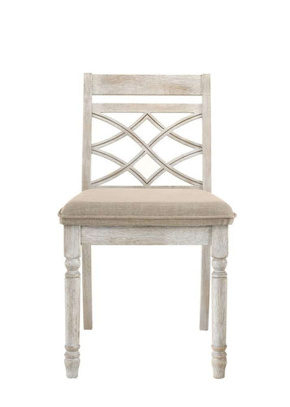 Lilola Home Havanna (Set of 2) Off White 19in Wide Contemporary Fabric Chair with Cushion - 30001-C veiw 4