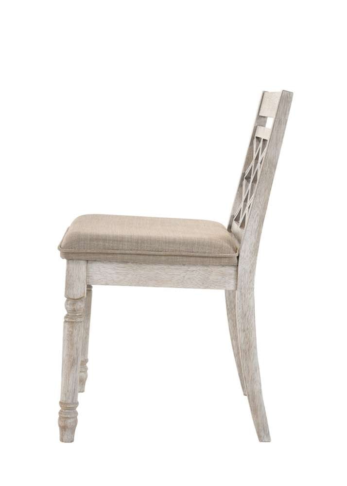 Lilola Home Havanna (Set of 2) Off White 19in Wide Contemporary Fabric Chair with Cushion - 30001-C veiw 5