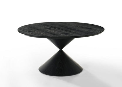 Lilola Home - Haven 59in Round Ebony Black Pedestal Dining Table with Hourglass Base - 30055 veiw 1