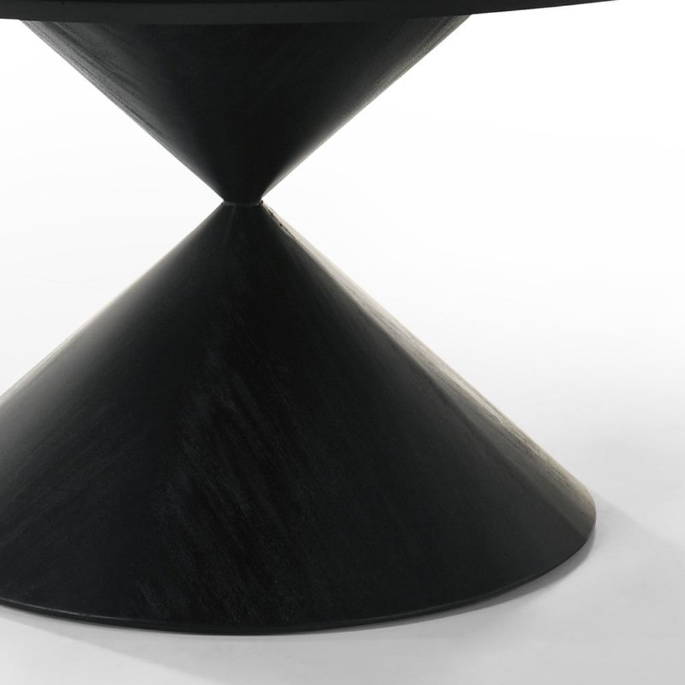 Lilola Home - Haven 59in Round Ebony Black Pedestal Dining Table with Hourglass Base - 30055 veiw 5