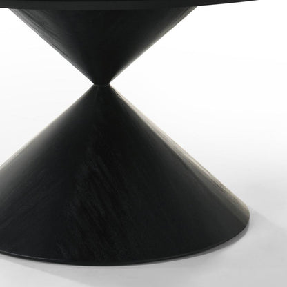 Lilola Home - Haven 59in Round Ebony Black Pedestal Dining Table with Hourglass Base - 30055 veiw 5