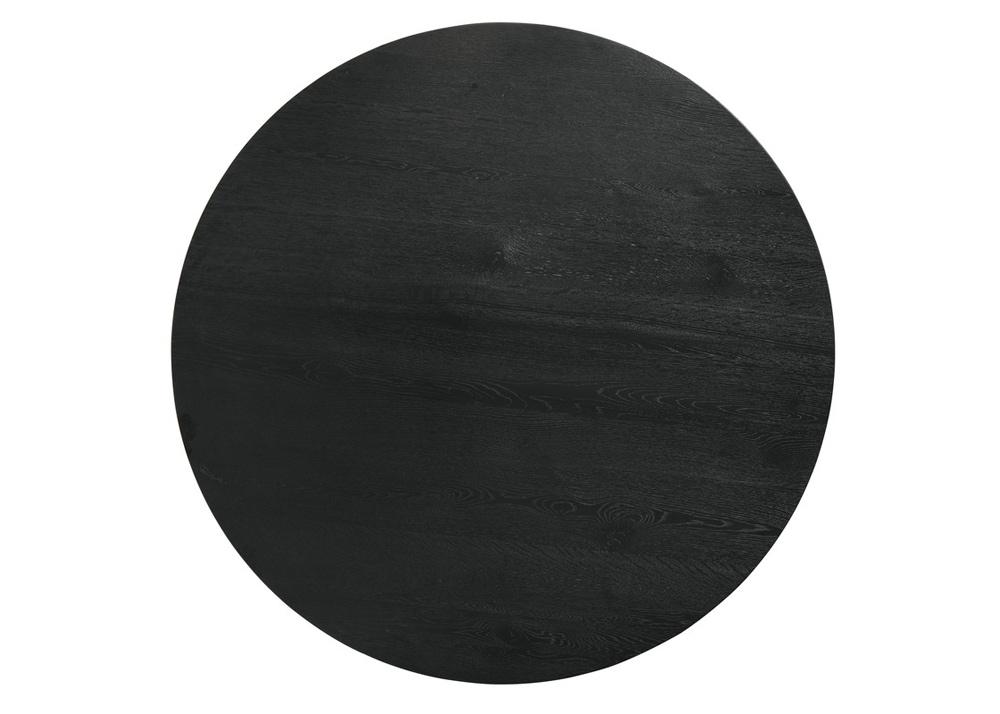 Lilola Home - Haven 7Pc 59in Round Ebony Black Pedestal Dining Set with Hourglass Table Base and Gray Barrel Chairs - 30055-1 veiw 5
