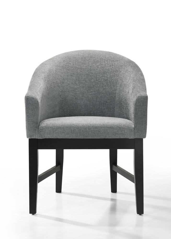 Lilola Home - Haven Set of 2 Gray Fabric Barrel Dining Chair with Black Finish Legs - 30055-C veiw 3